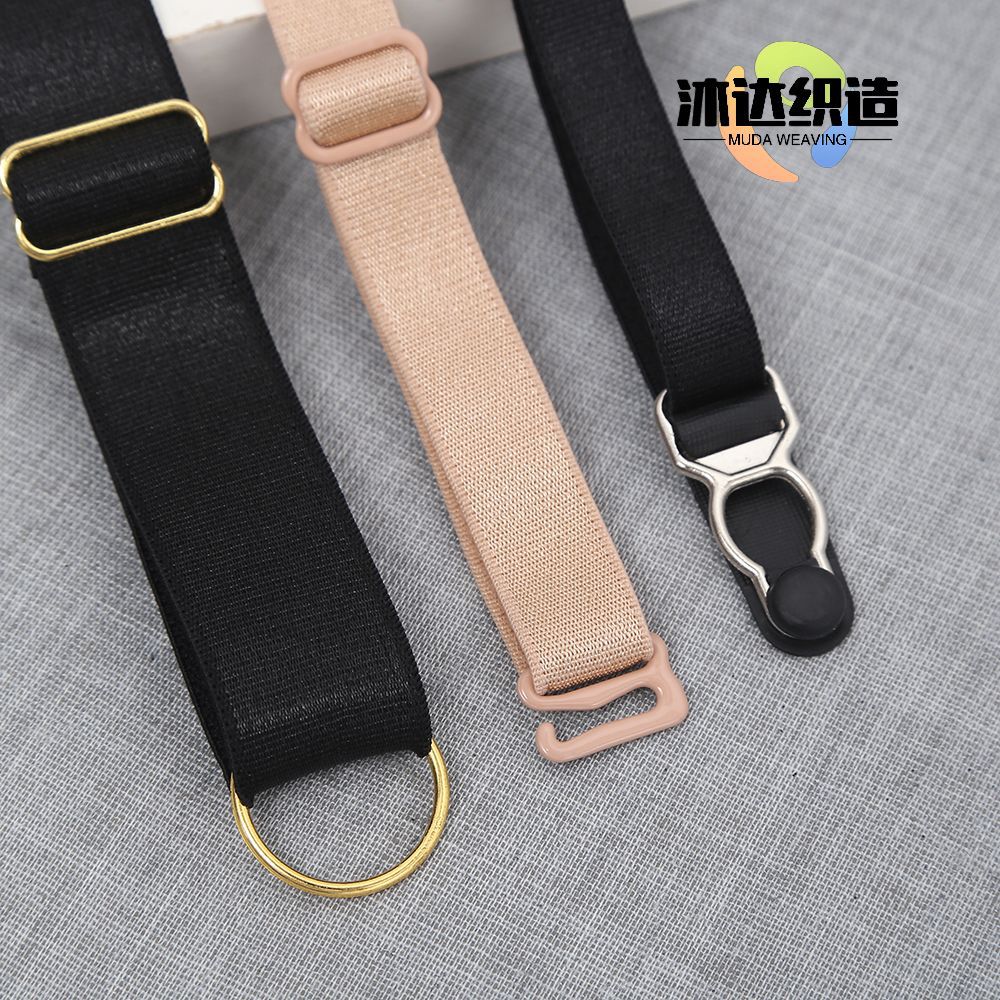 Customized Wholesale Elastic Garter Processing Manufacturer Sock Buckle with Bright Adjustment Elastic Garter Intimates Shoulder Strap Accessories