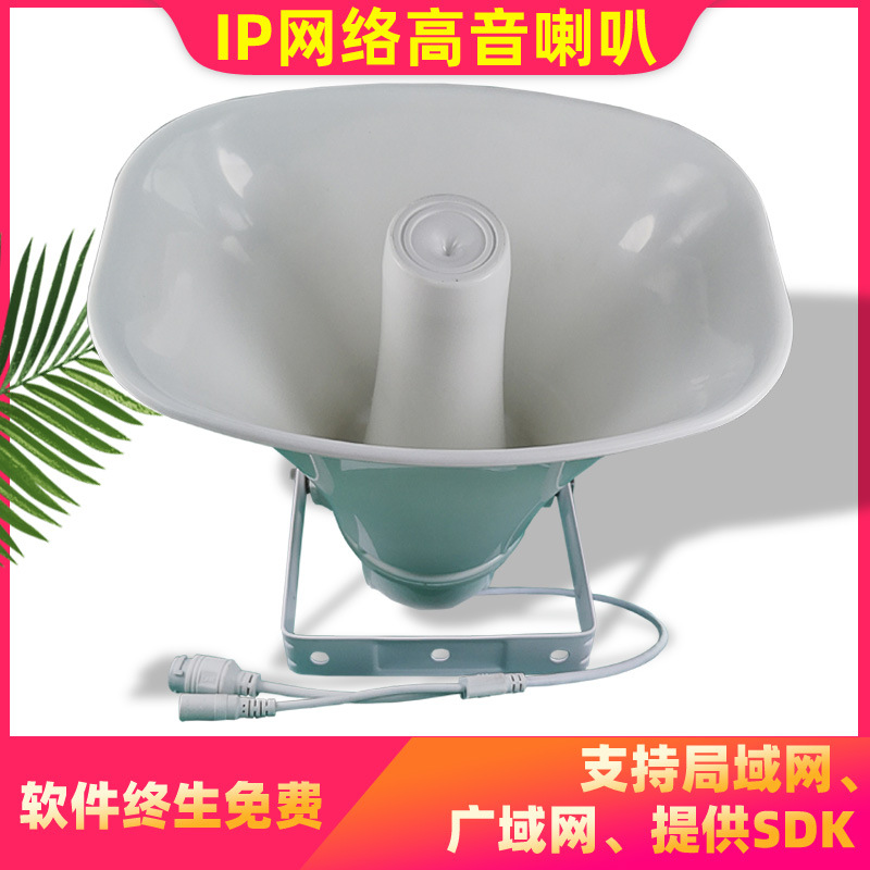 Цифровой громкоговоритель с рупором для сетевого вещания 12В, уличный, водонепроницаемый, 30Вт, встроенный усилитель, аудио PoE