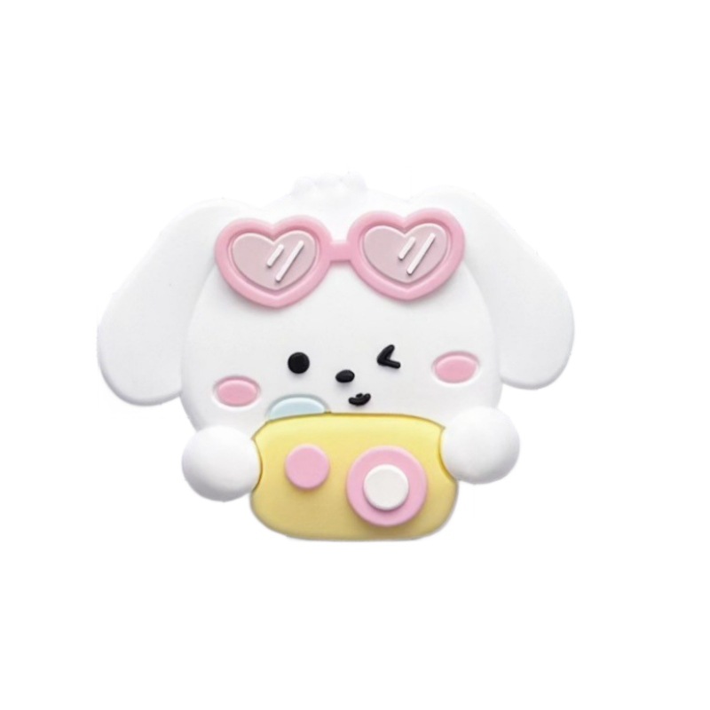 Pvc Soft Silicone Patch Cartoon Camera Cinnamon Dog Camera Piggy DIY Water Cup Material Mobile Phone Case Small Accessories