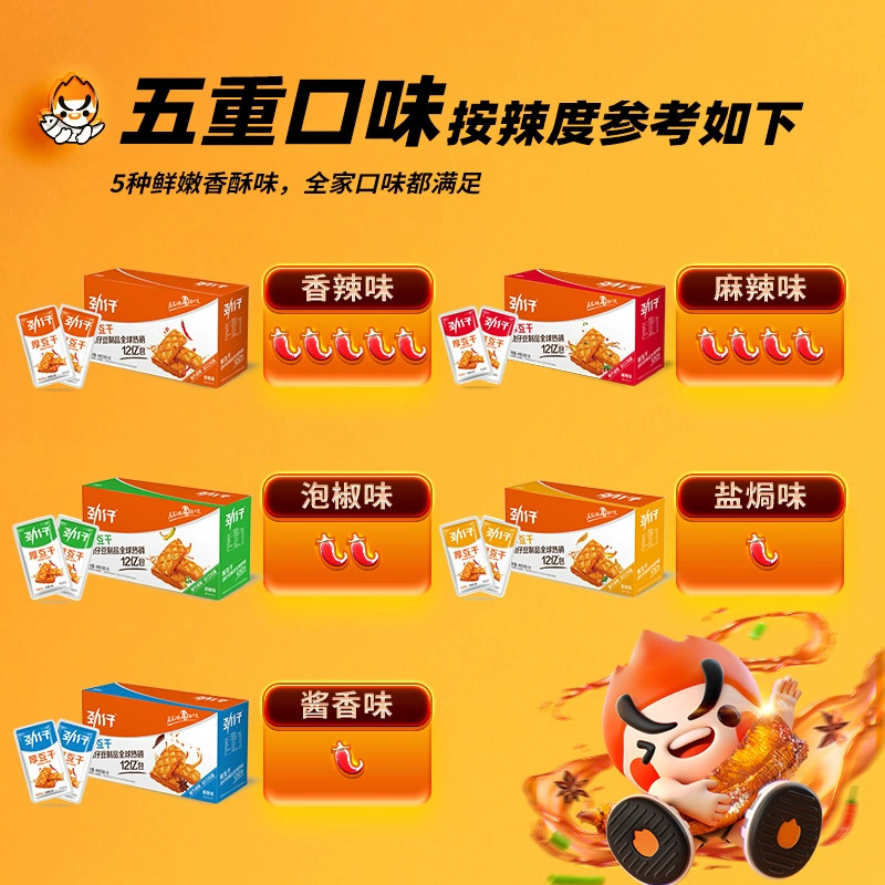 Jin Zi thick dried tofu 20g * 20 packs casual spicy snacks spicy strips Hunan specialty dried tofu dried tofu wholesale