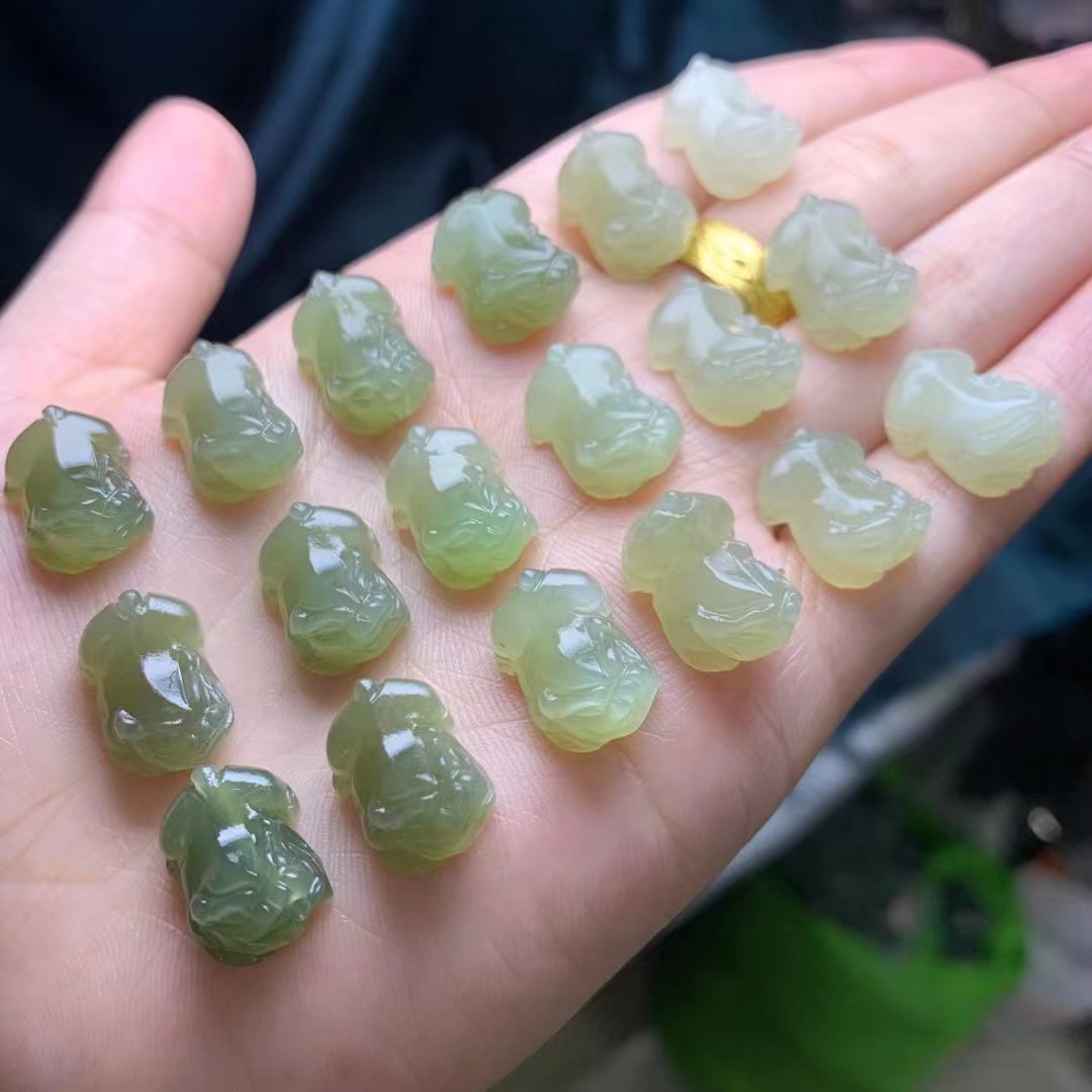 Hetian Jade Qinghai Material Pixiu Pendant No Split No Miscellaneous DIY Necklace Bracelet Hetian Jade God of Wealth Pendant for Men and Women