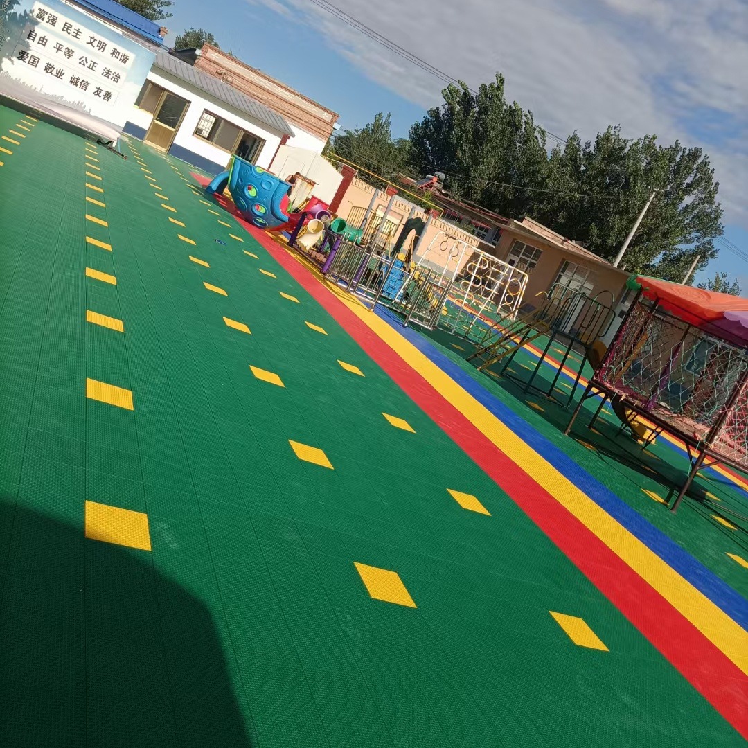 Kindergarten Classic Double MiG Assembled Flooring Outdoor Badminton Blue Court Sports Plastic Anti-Slip Mat