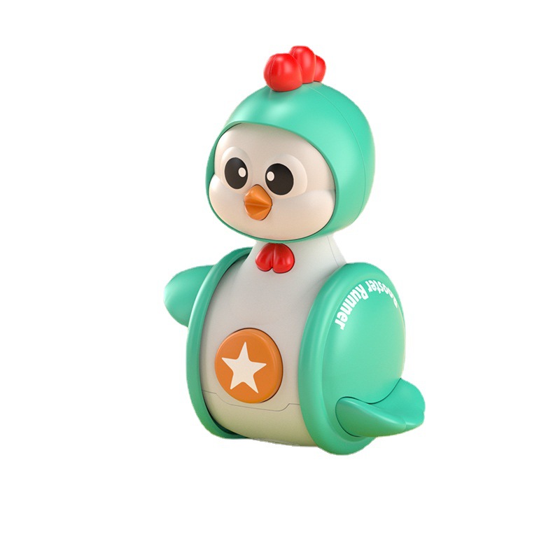 Children's Puzzle Early Education Cartoon Cute Chicken Tumbler 0-2 Years Old Baby Crawling Calming Slide Pressing Sound Toy