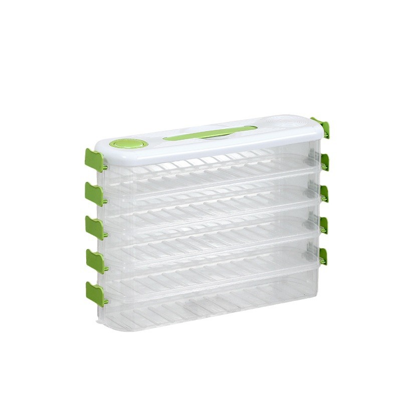Narrow Side Dumpling Box Food Grade Dumpling Storage Box Large Capacity Anti-stick Bottom Refrigerator Fresh-keeping Sealed Dumpling Freezing Box