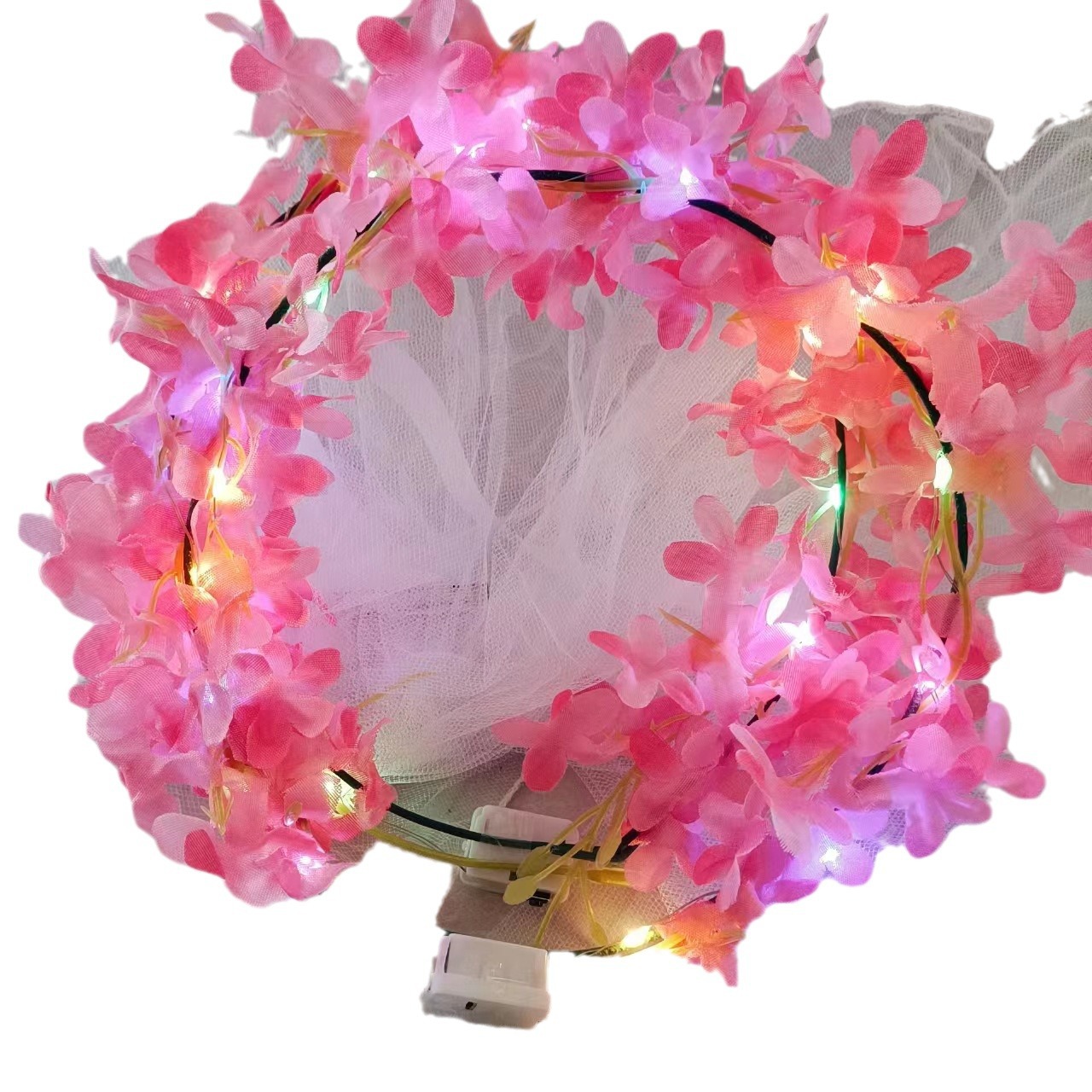 New Mori cross-border Hawaiian luminous colorful garland hair accessories super fairy headband out of scenic spots photo wholesale