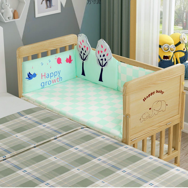 Multifunctional Solid Wood Crib Cradle Bed Kidsren's Bed Variable Desk Baby Bed Removable Bb Bed Export Wholesale