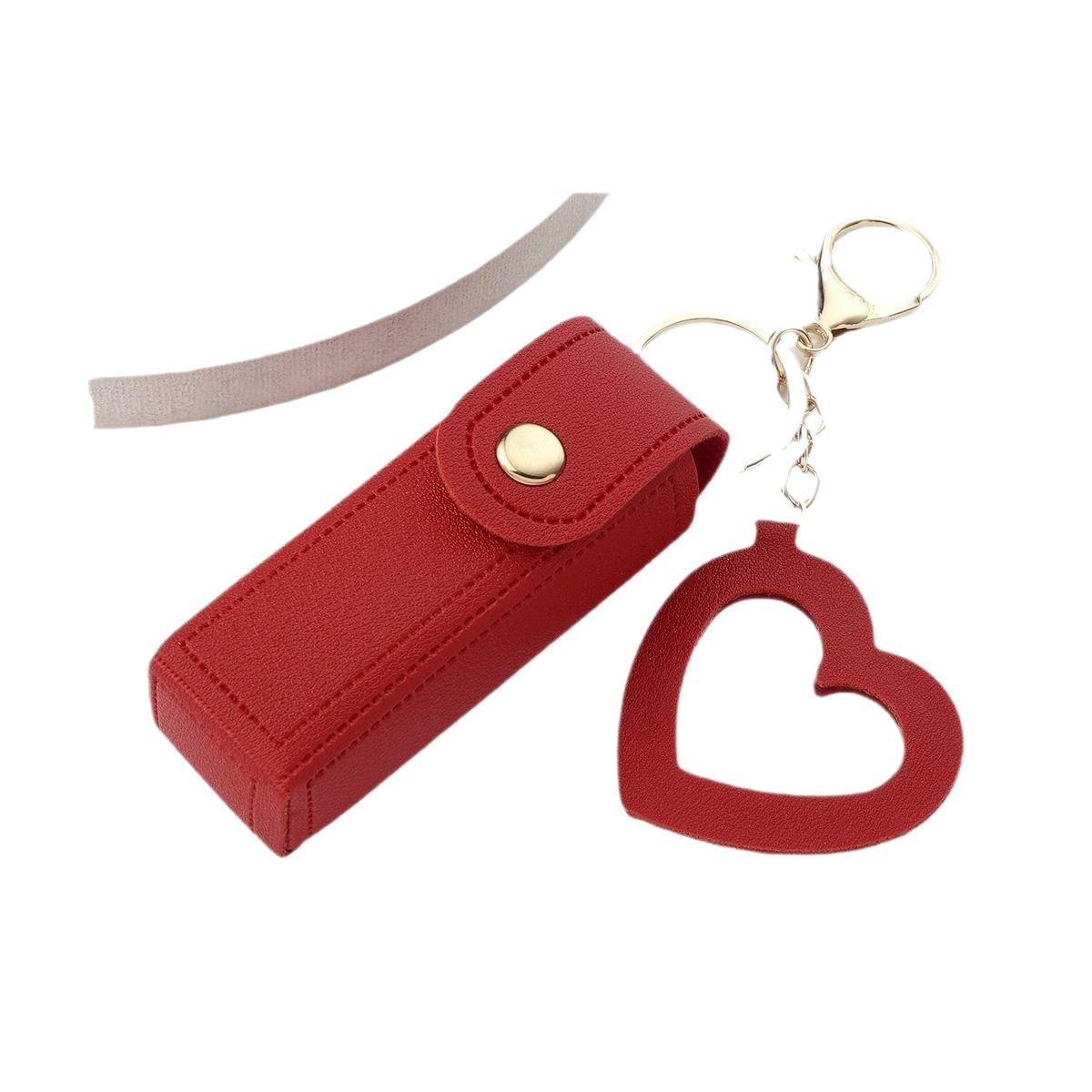 Ruiguo Leather Portable Lipstick Bag, Lip Balm Bag with Small Mirror, Exquisite and Fashionable Lip Protection Bag