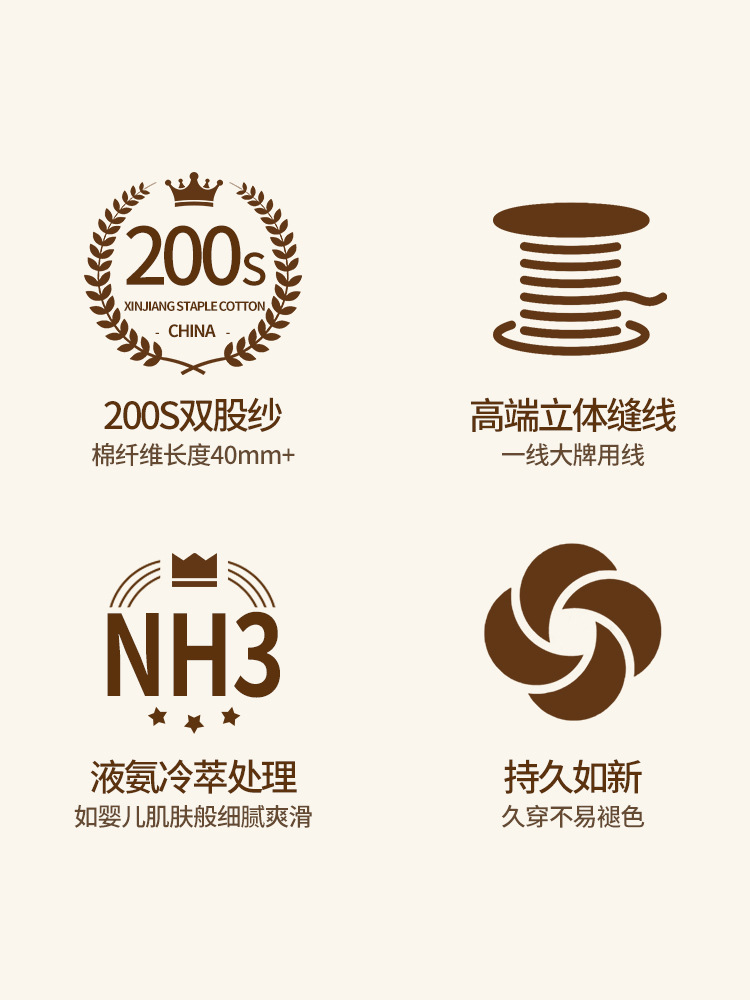 200 Liquid Ammonia Long-staple Cotton Short-sleeved T-shirt Men's Summer Thin Ice Silk Cool High-end Round Neck High-end Half-sleeved