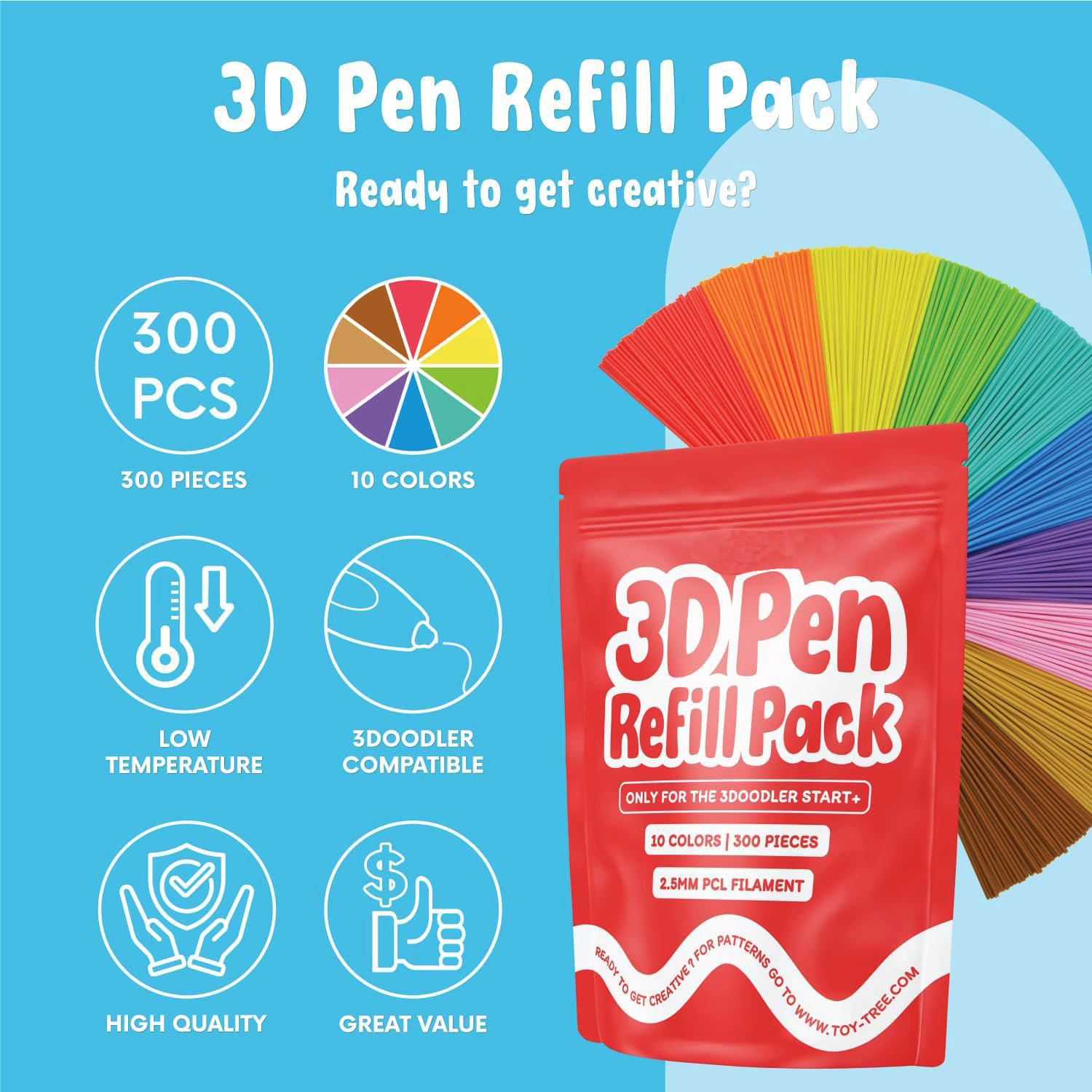 Factory direct supply cross-border dedicated 3d printing pen consumables strip low temperature PCL2.5mm diameter 15cm length