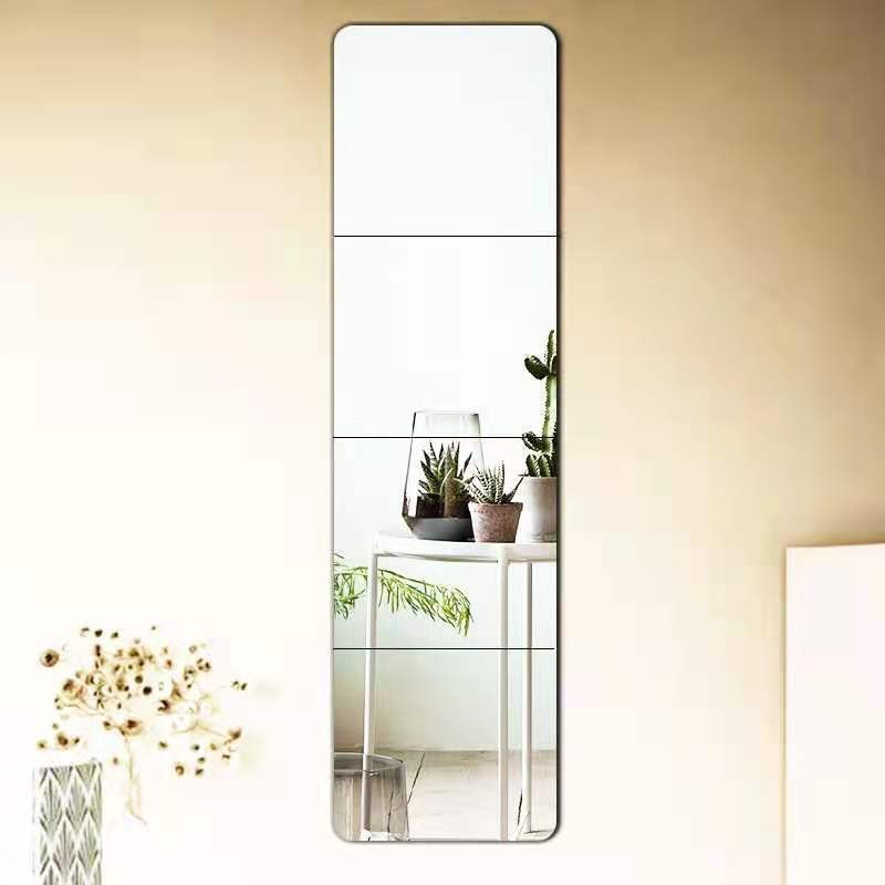 Full-Length Mirror Bedroom Wardrobe Handmade Combination Splicing Mirror Square Explosion-Proof Wall-Mounted Mirror Full-Length Mirror Self-Adhesive Tempered Mirror