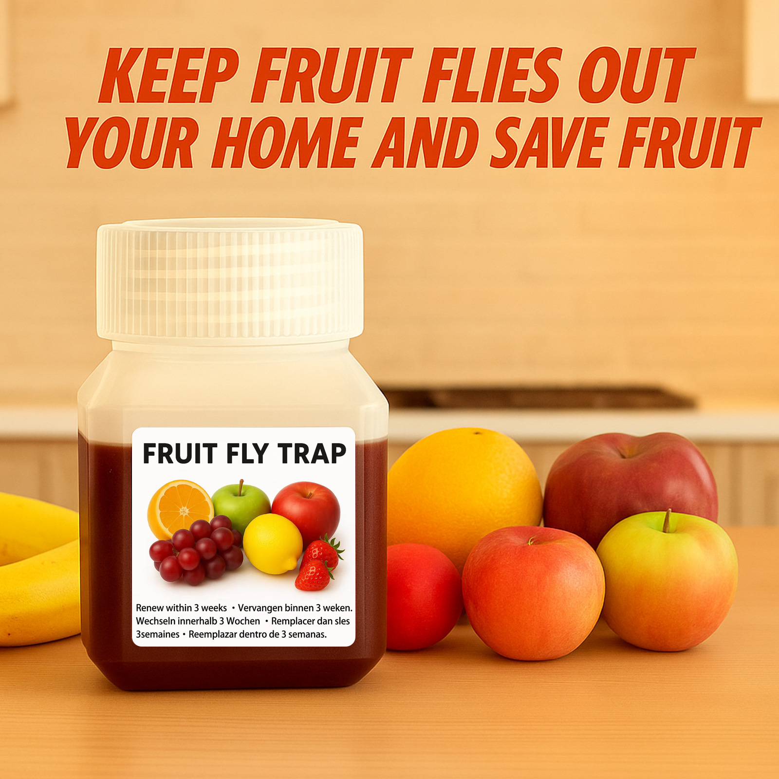 Fruit Fly Trap Bait Liquid Sticky Agent Engineering Equipment Home Indoor Restaurant Hotel Disinfection Attractant
