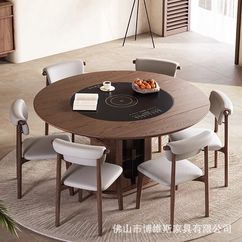 Обеденный стол в средневековом стиле, раскладной, с встроенной индукционной плитой, ретро стиль