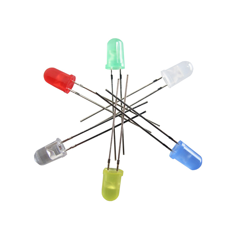 LED5mm colored colloid round head direct plug LED light-emitting diode f5 full color RGB high brightness LED lamp beads