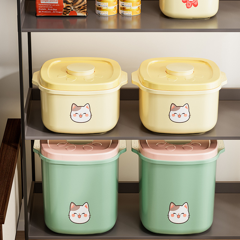 Pet grain storage bucket negative pressure cat food dog food storage bucket moisture-proof dust-proof sealed bucket cat 10kg pet supplies