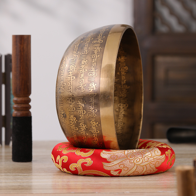 Nepal Handmade Sanskrit Pot Meditation Pot Copper Bowl Yoga Healing Cross Vajra Pestle Pattern Praise Pot Copper Dart