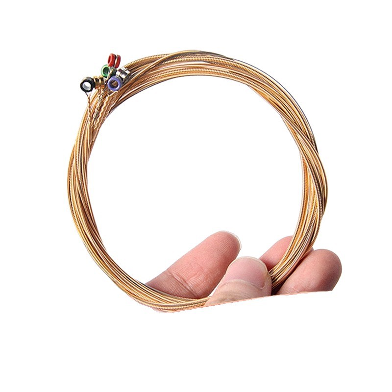 One-Piece Drop-Shipping Boutique Bulk Strings Phosphor Bronze Strings Set of Folk Acoustic Guitar Colored Bead Steel Wire Strings Extended Universal
