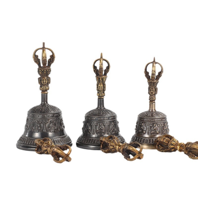 Nepal Five-strand King Kong Bell Pestle Hand Rattling Buddha Bell Sound Crisp Big Copper Bell Instrument Bell Bronze Bell Pestle