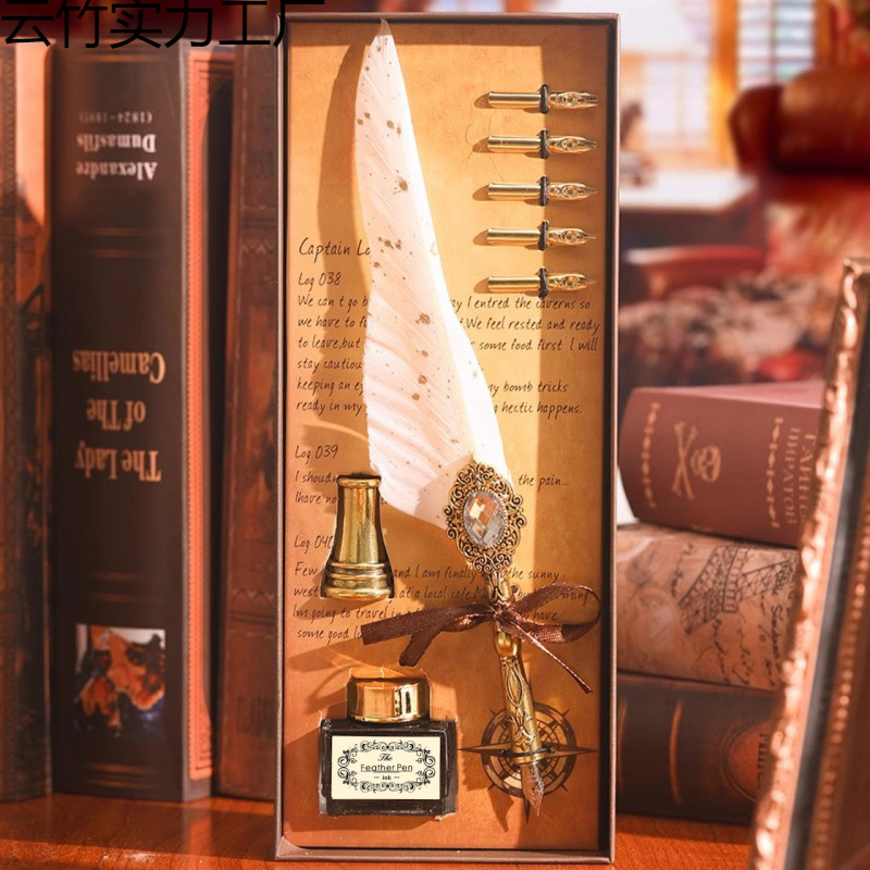 Harry Potter Quill Pen European Retro Magic Gemstone Dip Pen Pen Set Birthday Graduation Gift Gift Box