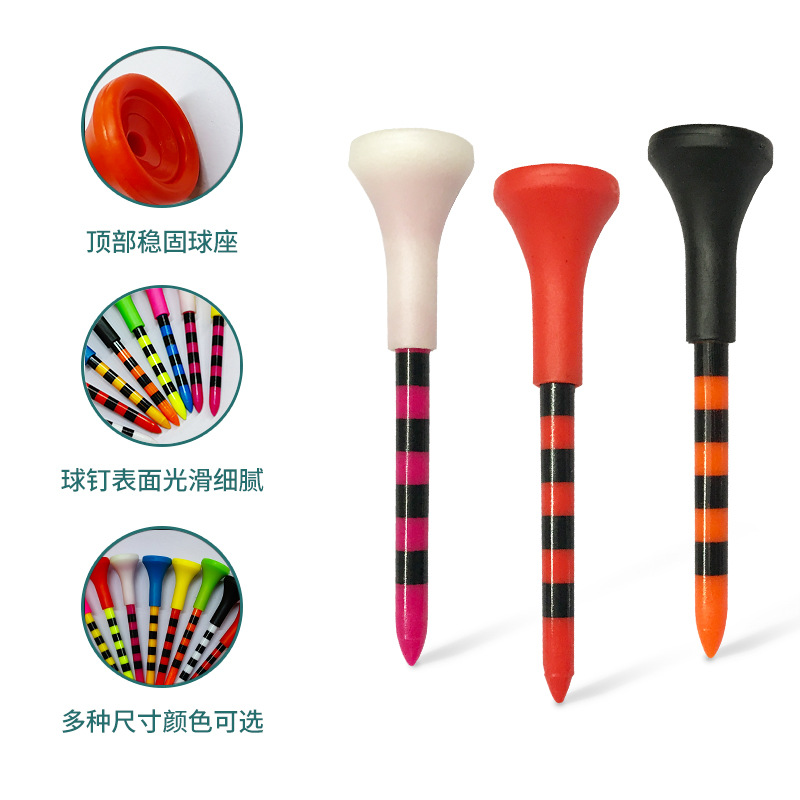Golf Nail TEE Plastic tee Multi-size Rubber Sleeve Soft Rubber Headset Serve Golf TEE Ball tee