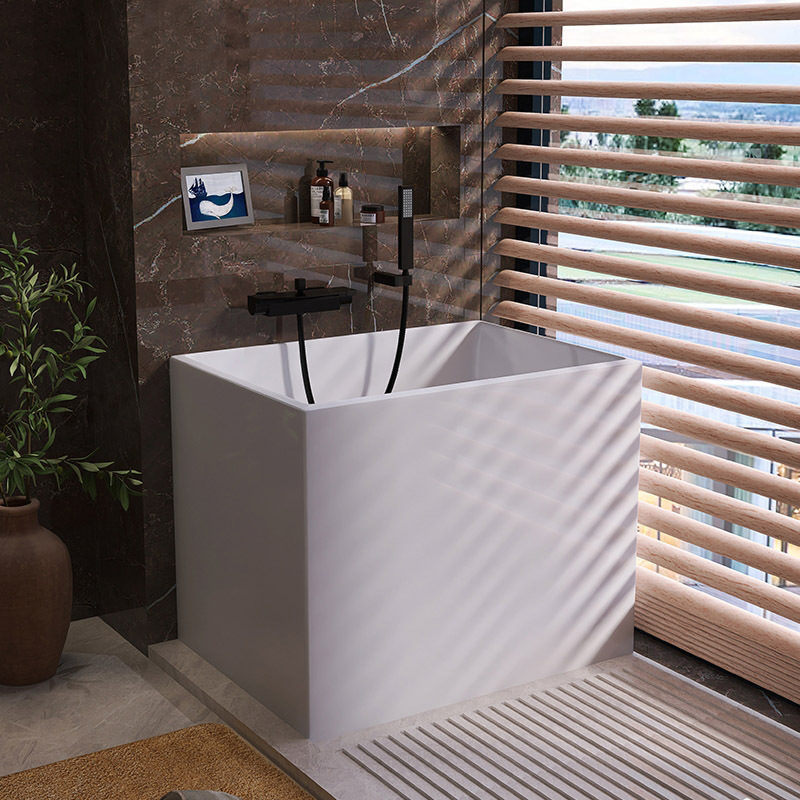 Aoningjie Foshan Square Deep Soaking Acrylic Bathtub Small Household Adult Independent Japanese Style Seamless Mini