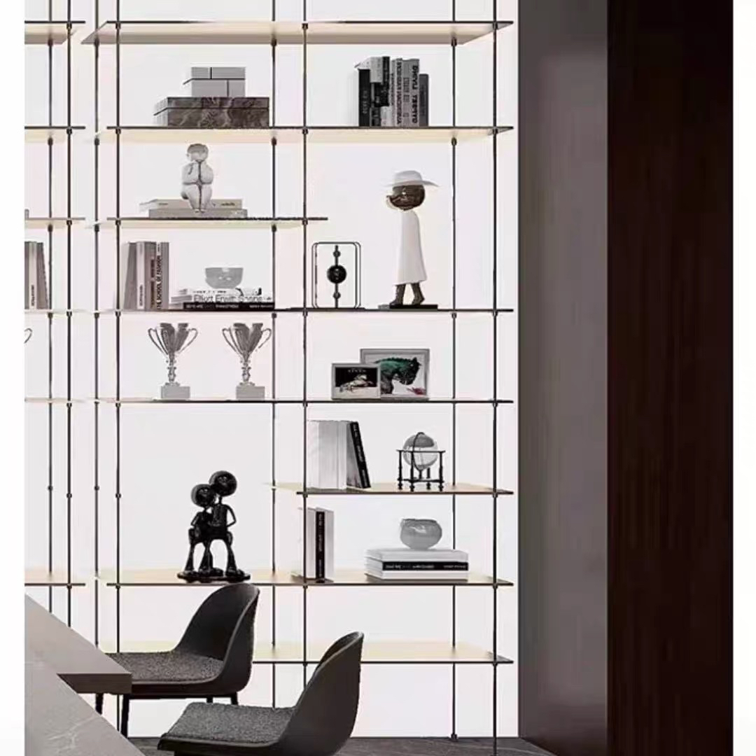 ✅ Aluminum Alloy Hanging Column Rod Round Tube Storage Rack Metal Bookshelf Minimalist Hanging Rod Bracket