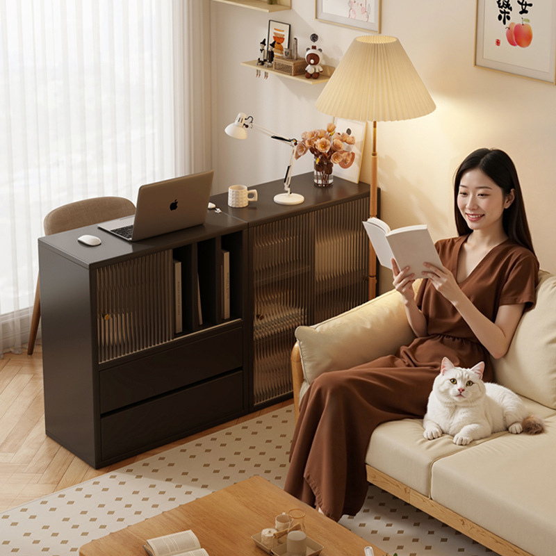 Французский Ретро Книжный Шкаф Из Дерева Низкий Шкаф Хранения Гостиной Интегрированный Напольный Шкаф Витрина Сайдборд