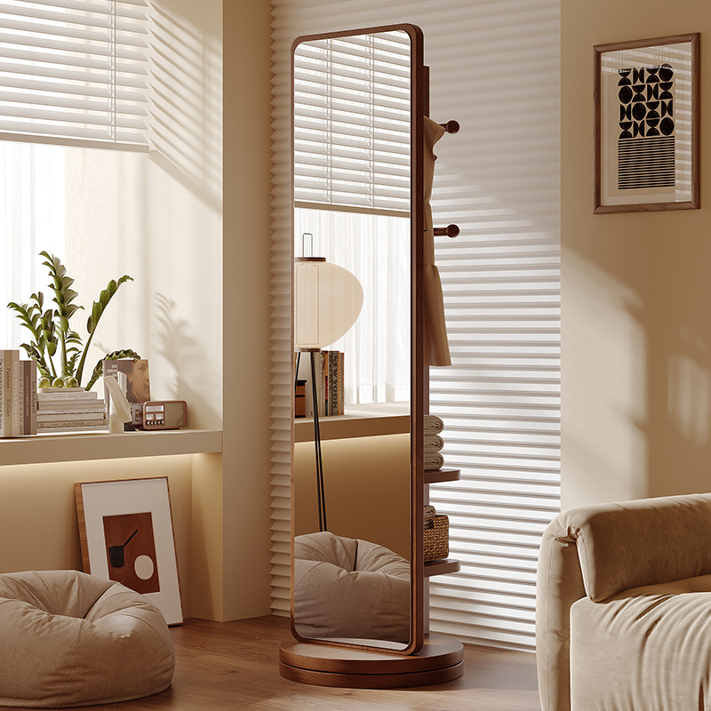 Поворотное зеркало во весь рост, напольное зеркало, подвижное зеркало для спальни, большое зеркало с вешалкой, интегрированное зеркало для наряжания