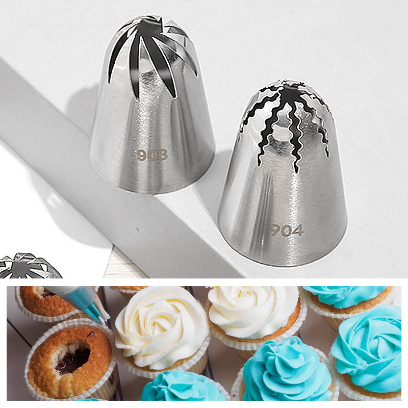 1M 6 Tooth Cake Decorative Cookie Rose Cream Baking DIY Tool 304 Stainless Steel Decorative Mouth Medium Collection