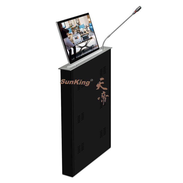 18.5 ultra-thin LCD screen lifter with microphone conference table LCD screen lifter paperless conference system