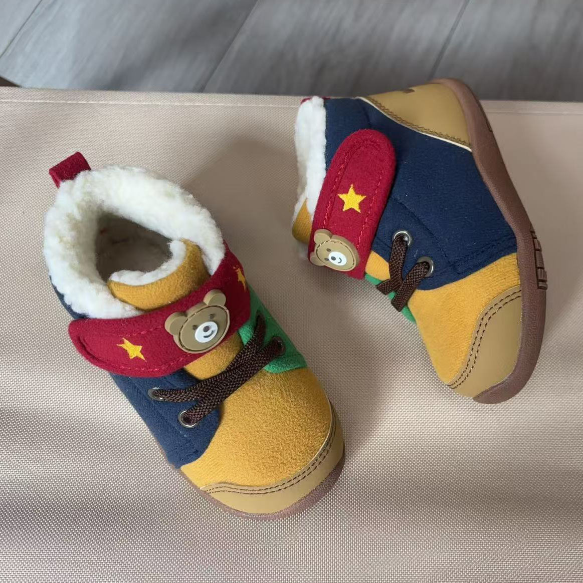 Japan's Single Country Children's Shoes Miki * HB Second Fall/Winter Men's and Women's Shoes Cotton Shoes Rabbit Bear Toddler Shoes Plus