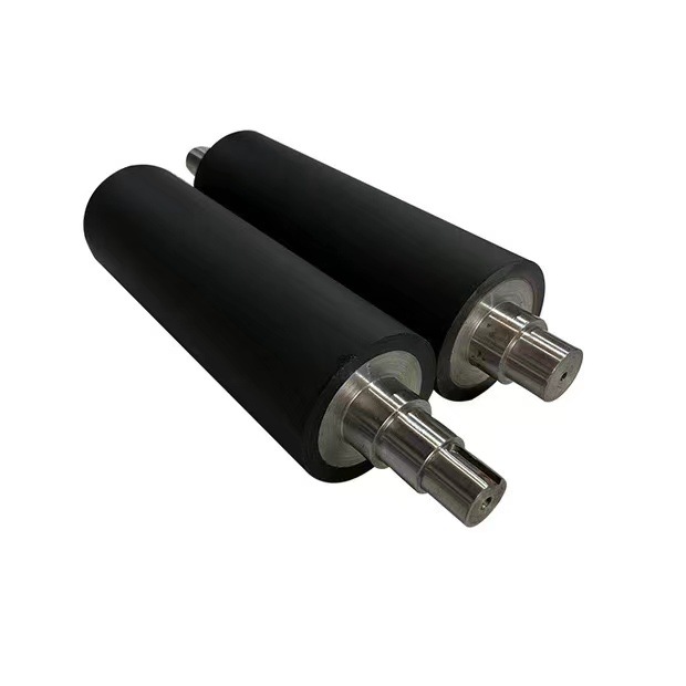 Supply Polyurethane Rubber Roller pu Silicone Roller Polyurethane Coated Rubber Shaft Industrial Abrasion Resistant Conveyor Line Roller Rubber Roller