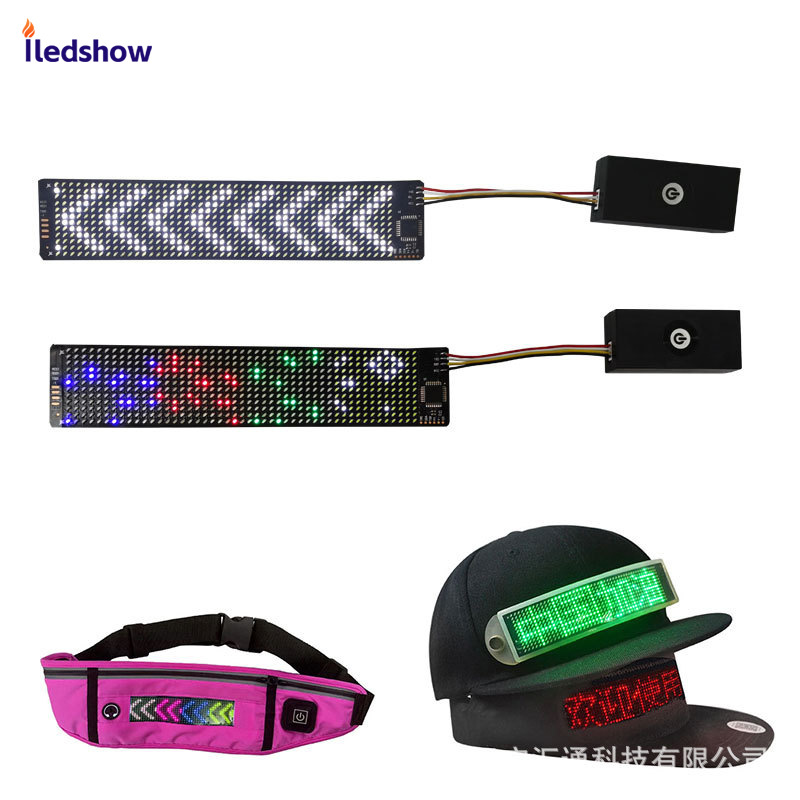 Световая частица гибкий светодиодный дисплей мягкий экран прокручивающееся слово движущийся мобильный приложение Bluetooth изменение слов светящаяся реклама шляпы