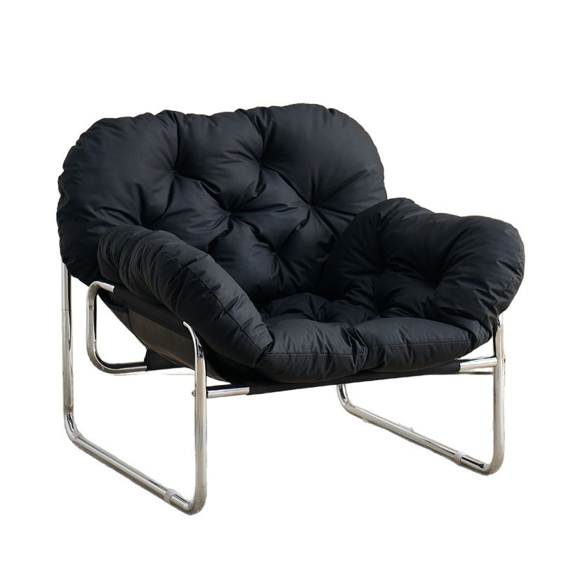 Single Sofa Chair Minimalist Light Luxury Designer Leisure Lounge Chair Cream Lazy Sofa Mid-Century Style Black Chair