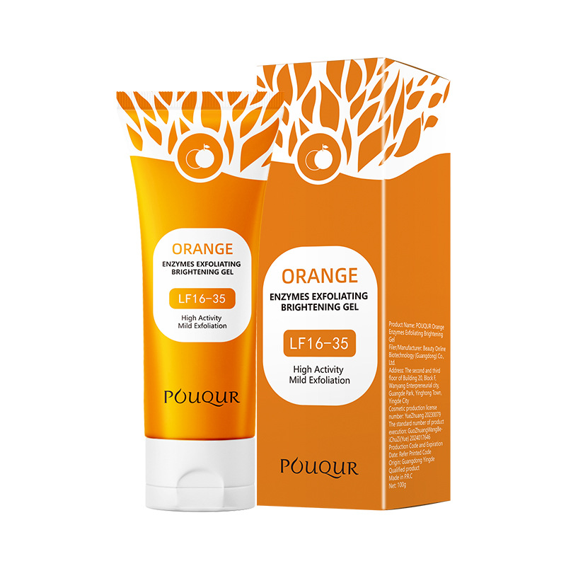 Cross-Border Orange Enzyme Exfoliating Gel Cleans Facial Dead Skin and Body Rub Mud Facial Cleanser Export