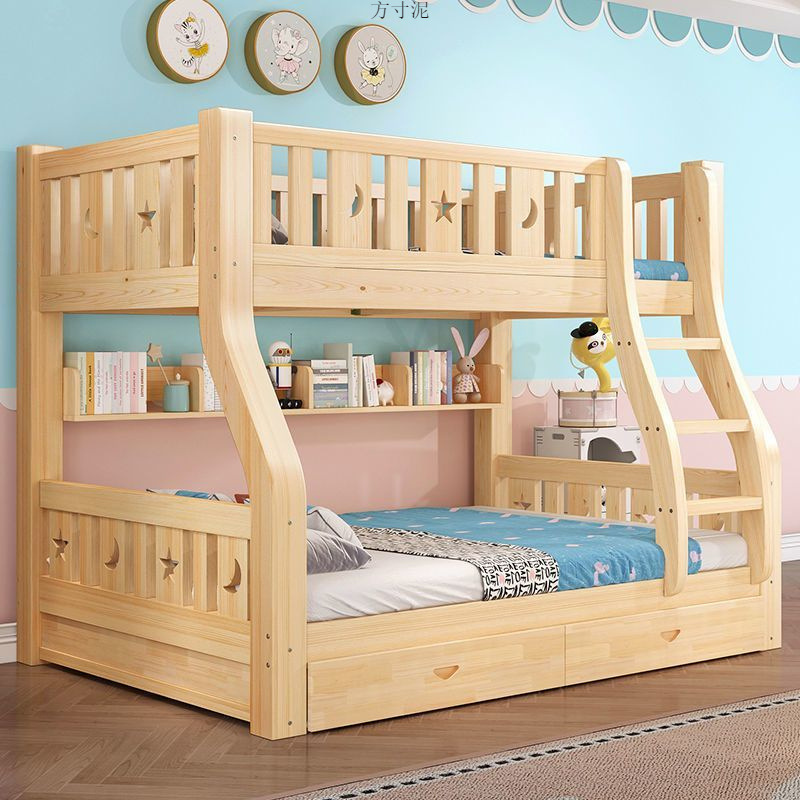 Full Solid Wood Bed Bunk Bed Child Bed Adult Adult Two-Layer Bed Bunk Bed Wooden Bed Double-Layer Bed