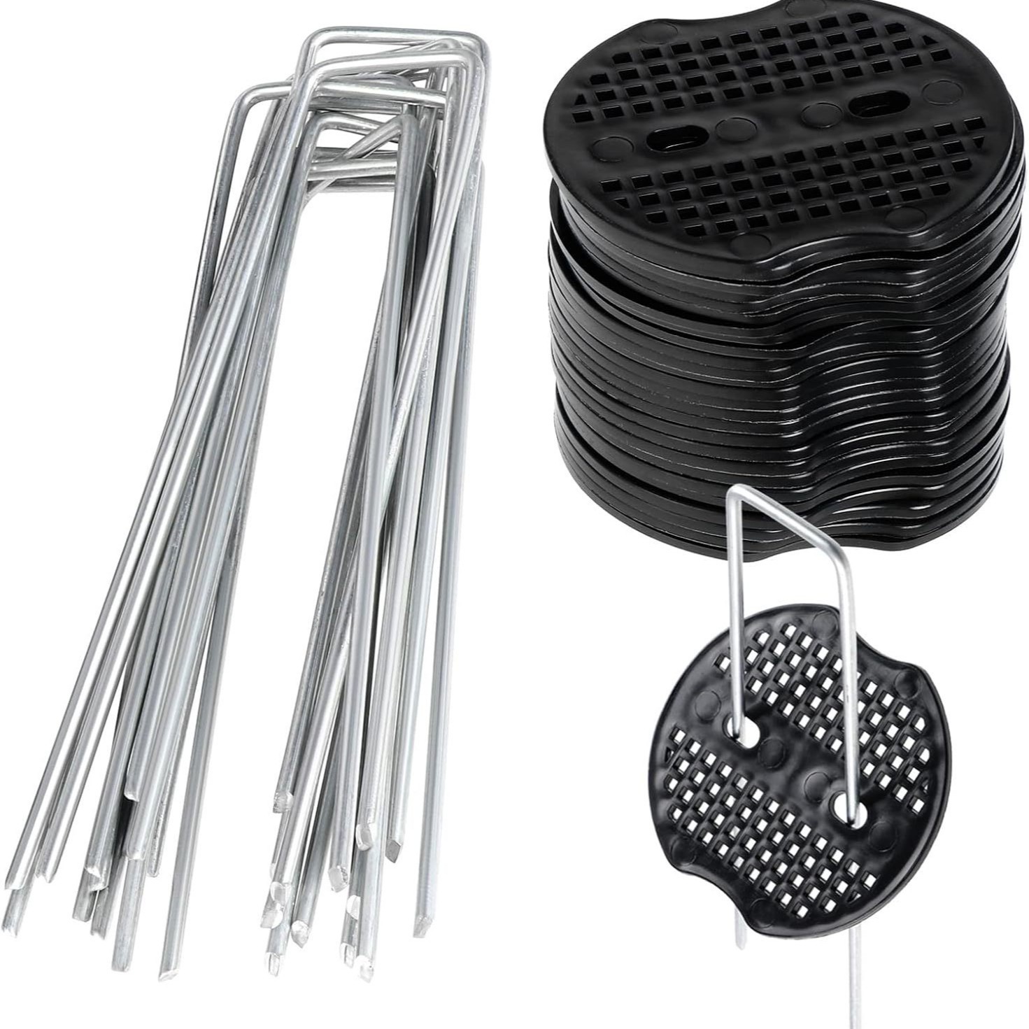 Stainless steel anti-grass cloth ground nail anti-cat mat fixed U-shaped gasket ground nail combination galvanized U-shaped nail for agricultural irrigation