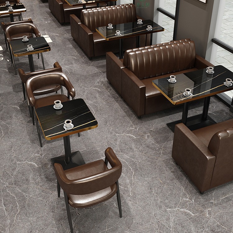 Комбинация прозрачного барного стола и стульев для кафе, западного барбекю, молочного чая, ретро-отдыха