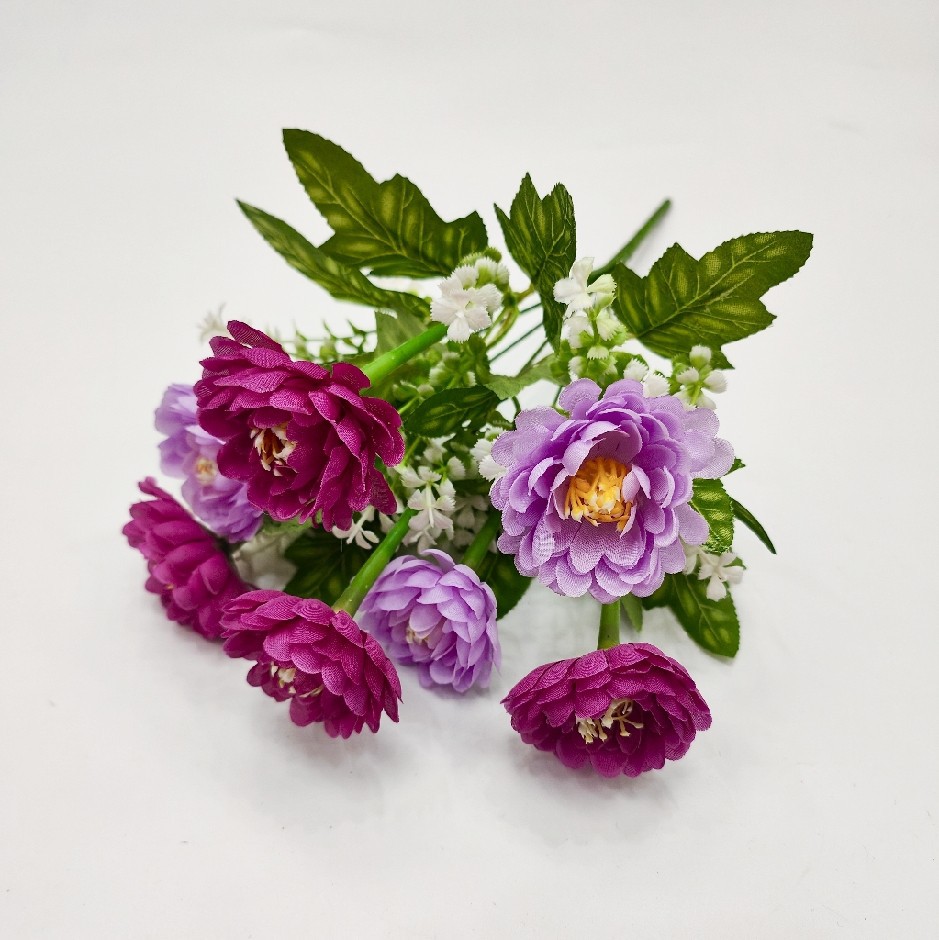 7 fork saussurea lotus flower Amazon artificial flower plastic flower suffocation interior and exterior decoration ornaments manufacturers direct approval