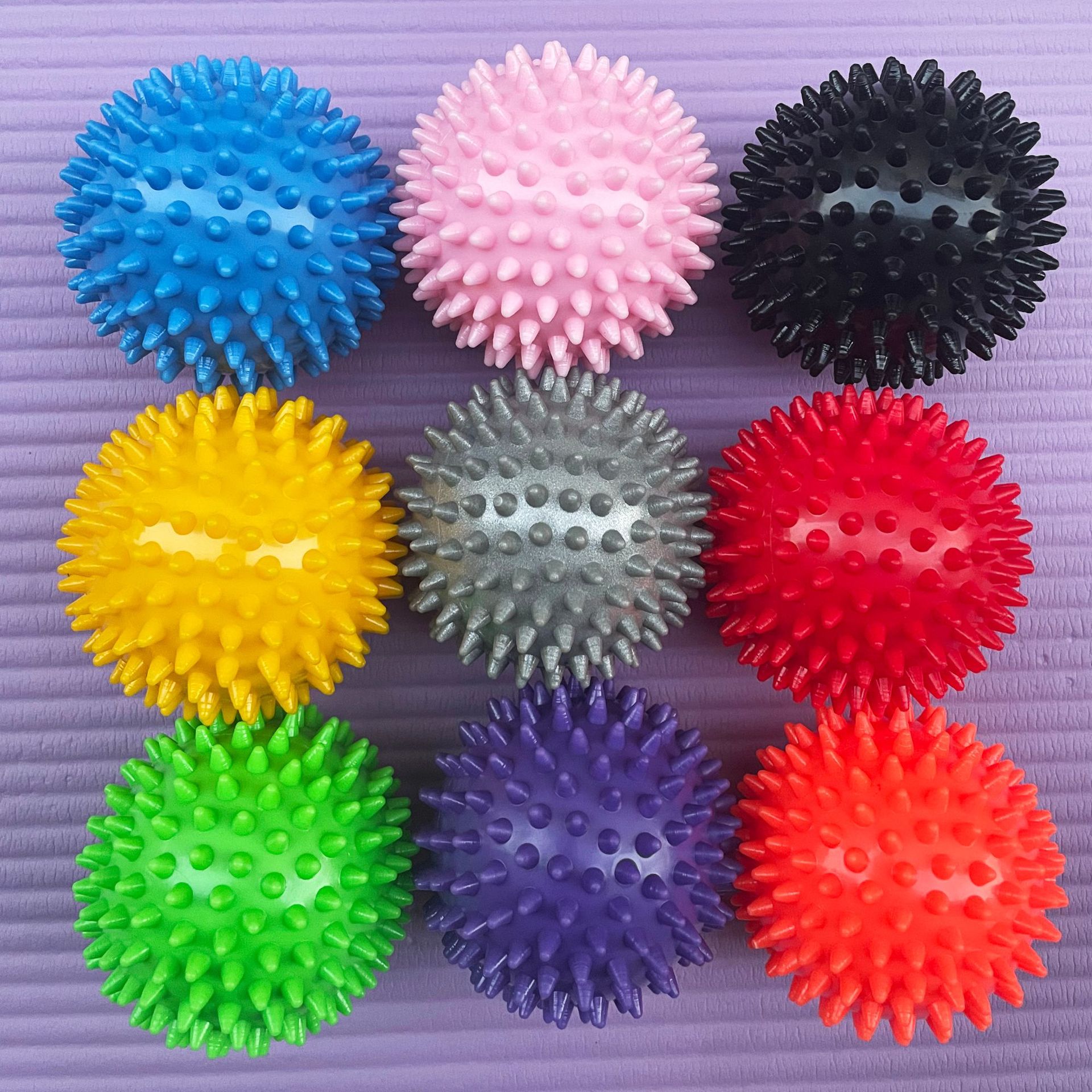 Massage Ball Fascia Ball Yoga Ball Hedgehog Ball Pvc6.8-7.5-9 Specifications and Colors Complete Factory Ready Stock Direct Delivery