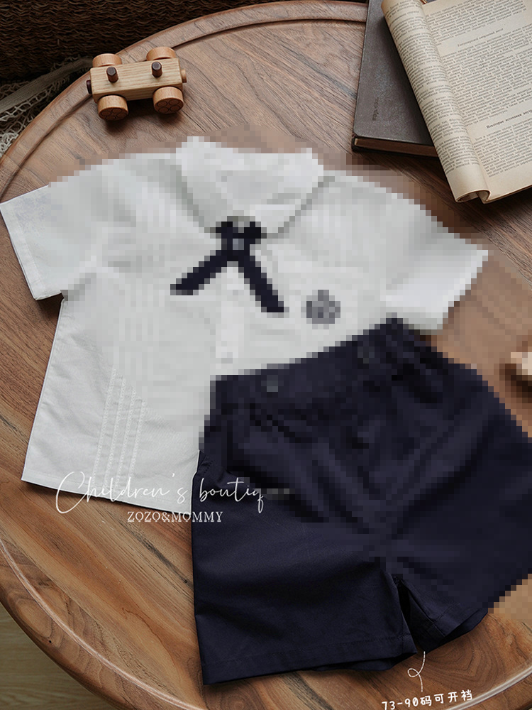 Kindergarten Summer Clothes Shorts Primary School Students' School Uniform suit British Style Summer Short-sleeved Class Clothes Graduation Photo Clothing