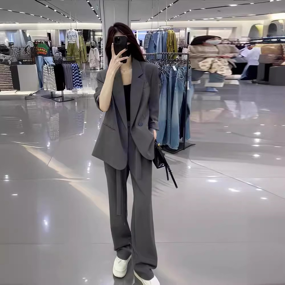 2602 Spring and Autumn New plus size women's suit jacket suit women's chubby girl casual pants two-piece formal wear business wear