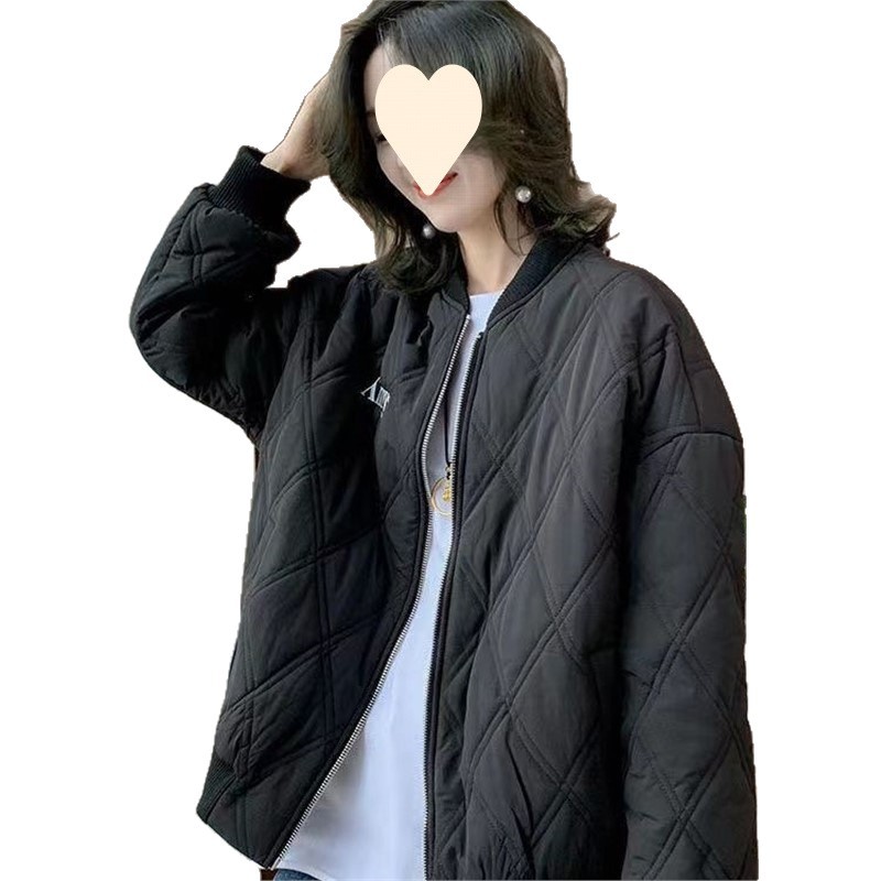2025 Autumn and Winter New Lightweight down Cotton Jacket Women's Embroidered Baseball Collar Loose Thickened Jacket