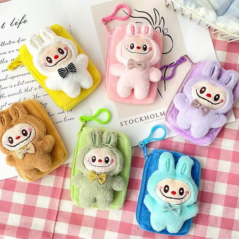 Tiktok and Xiaohongshu Trending Cute Plush Labubu Coin Purse Pendant, Labubu Earphone Backpack Accessory Gift