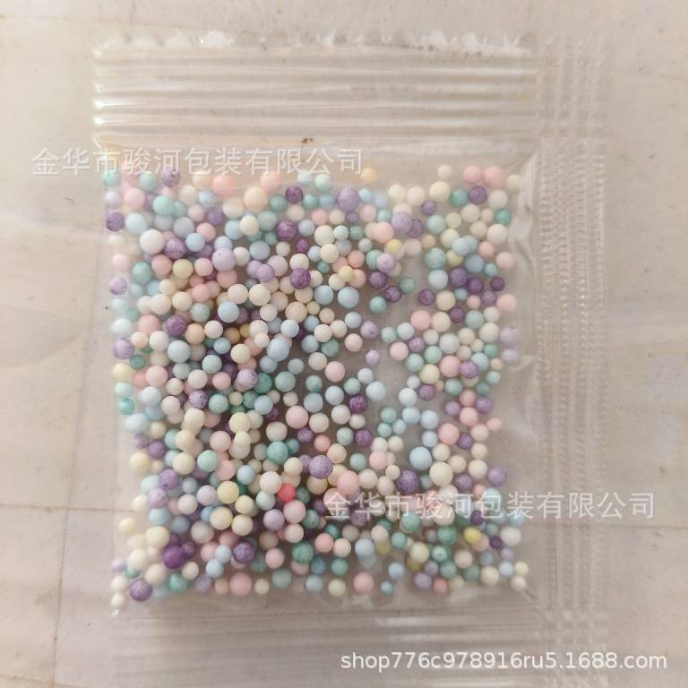 Factory Direct Supply 0.3-1g Bagged Macaron-Colored Foam Ball Particles for Children's DIY Craft Materials Filling/