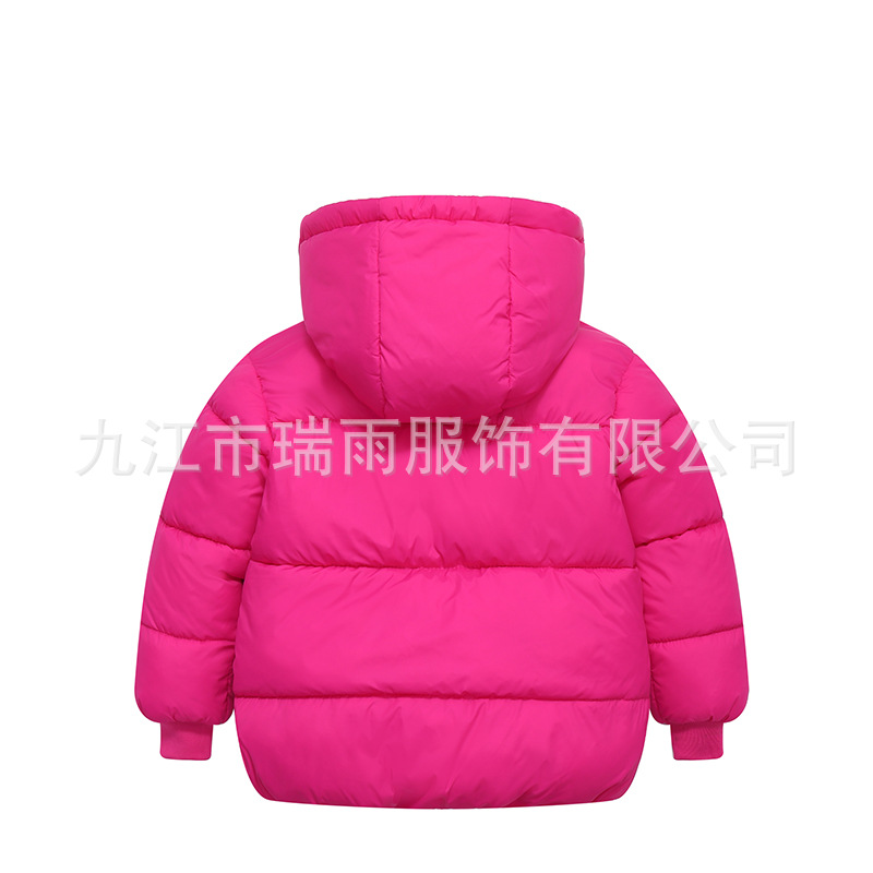 New Autumn and Winter Kidsren's Hooded down Cotton Outwears for Small and Medium-Sized Kidsren with Removable Hoods and Velvet Thickeneded Cotton Outwears