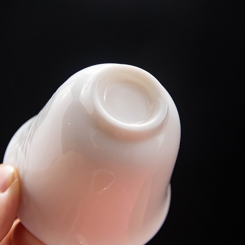 Factory direct sale Dehua white porcelain suet Jade Kung Fu Cup personal cup tasting cup simple home Tea ceramic cup