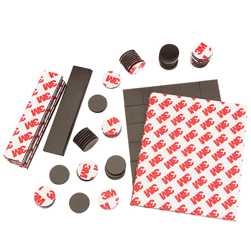 Round Adhesive Soft Magnetic Sheet Rubber Soft Magnet Patch Strong Self-Adhesive Dot Magnet Amazon Foreign Trade Soft Magnetic Point