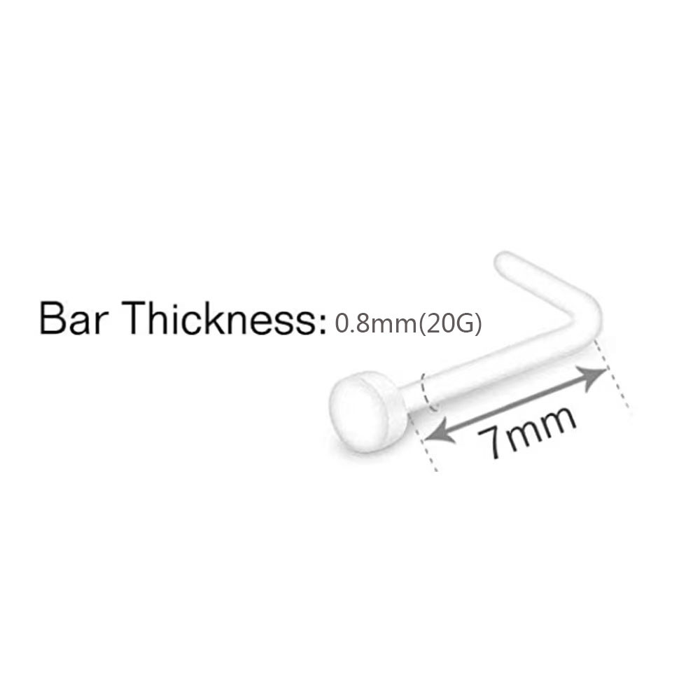 Cross-Border Wholesale Acrylic Uv Transparent Soft Rod Round Cake Straight Rod L Rod Curved Rod Body Piercing Jewelry Nose Nail