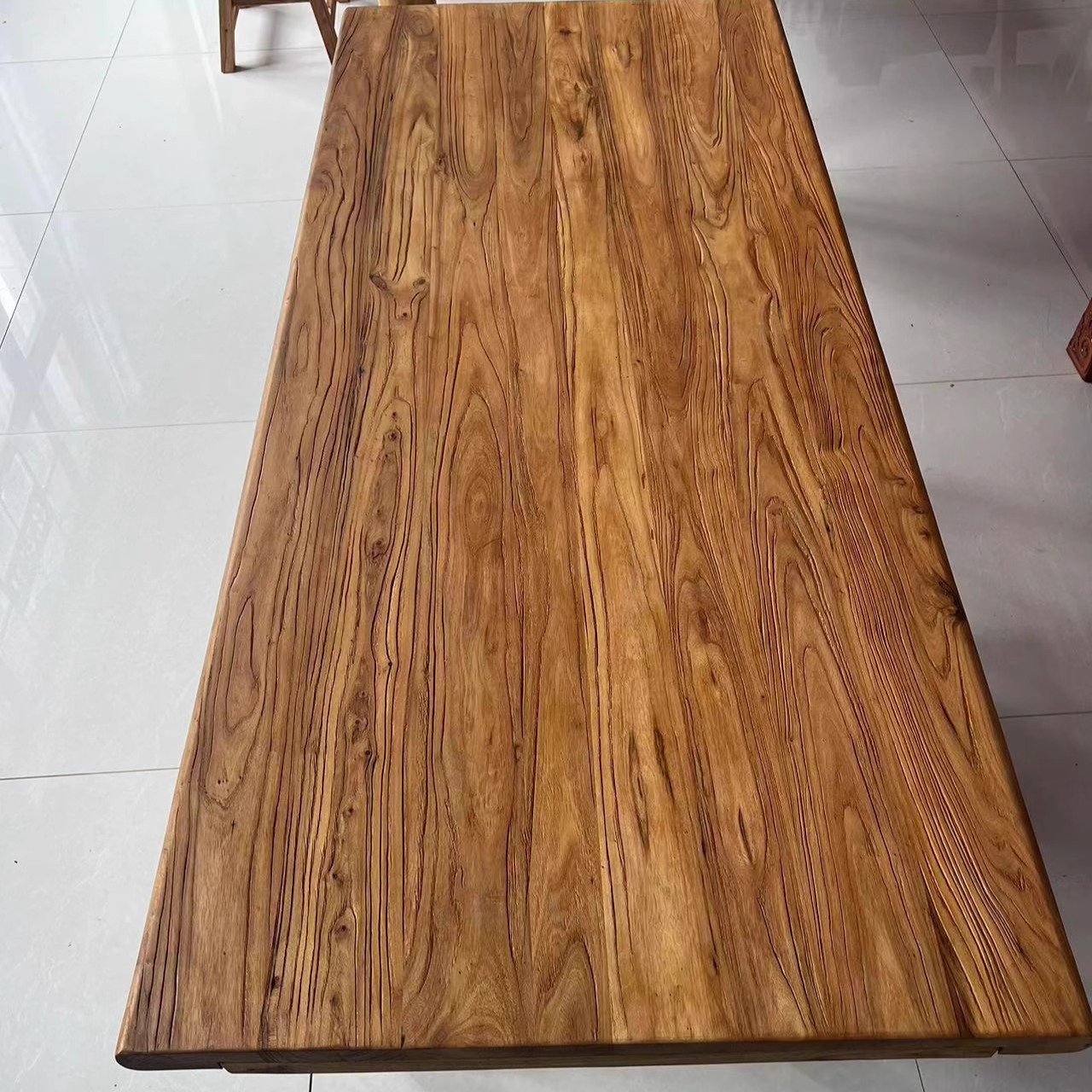 Old Elm Wood Table Solid Wood Board Vintage Tea Table Tea Table Home Office Simple Dining Table Desk Homestay Tea Table Wood Board