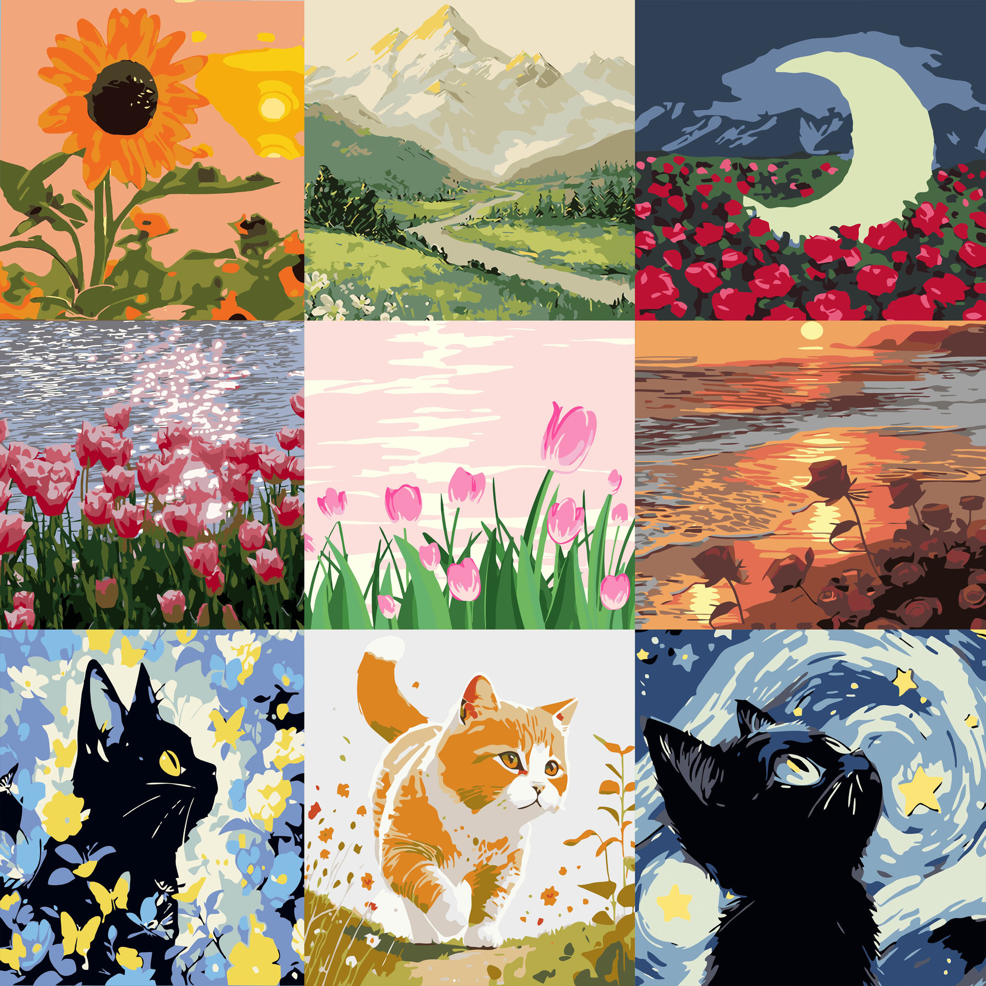 Прямые продажи от фабрики, 20*20, пейзаж, раскраска, цифровая масляная живопись, ручная масляная живопись, делай сам, раскраска, живопись для спальни и гостиной